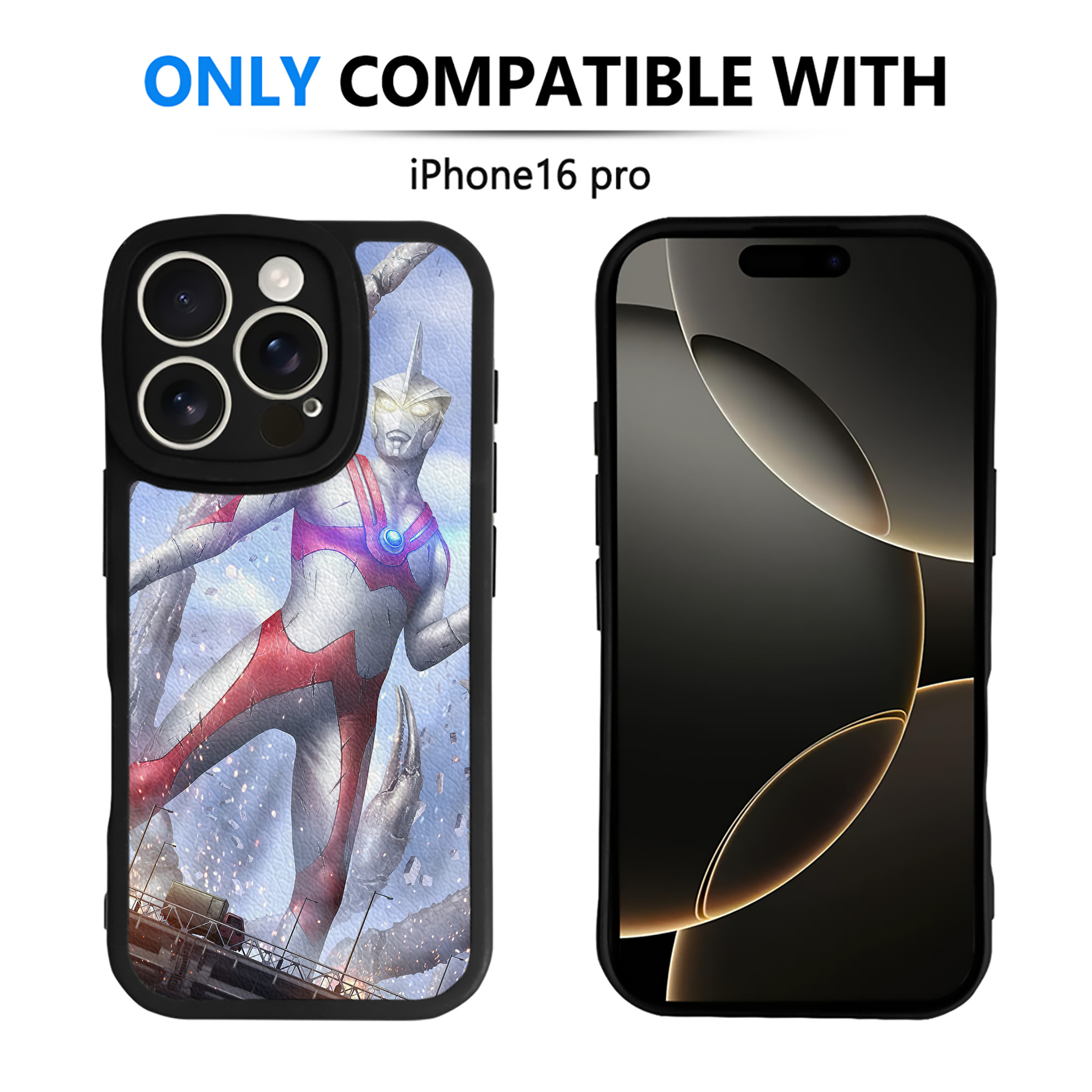 （画像用） ウルトラマン Ultraman 【iPhone 16シリーズ対応】シリコンスマホケース（レザー調） 材質：シリコン